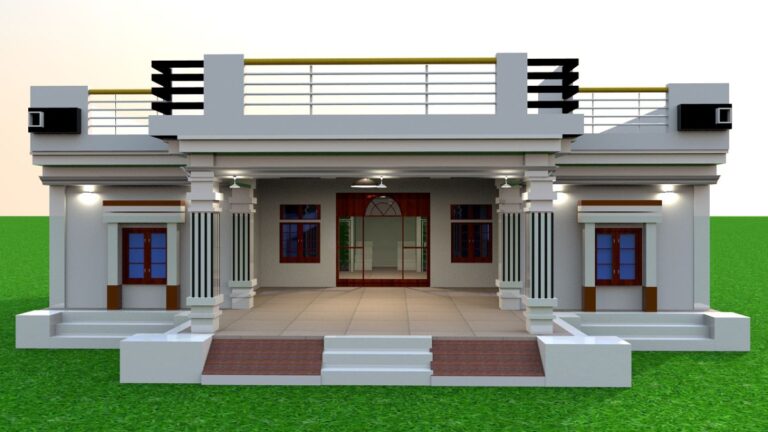 Normal Small House Design सिंगल मकान एलिवेशन डिजाइन | Ghar ka Front Design Normal - Small House Plane
