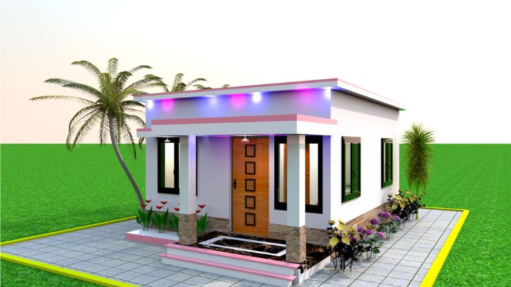 Single Floor House Design In Village Small House Plane
