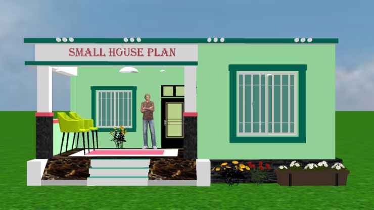 2 BHK House Plan in Village