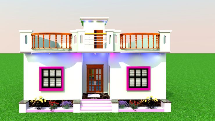सिंगल मकान फ्लोर हाउस डिजाइन