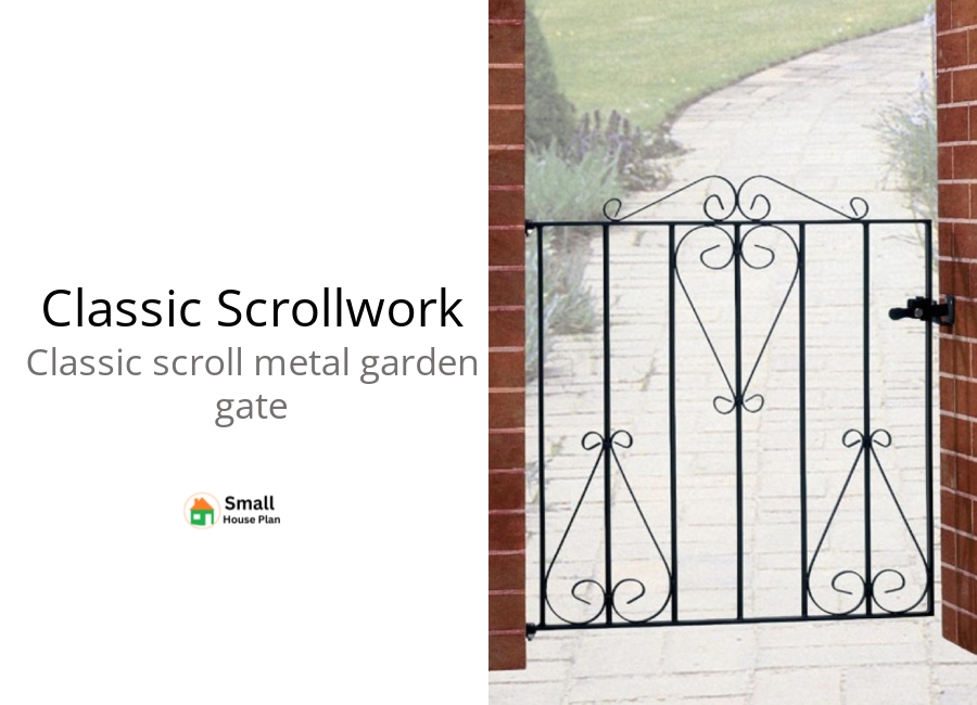 Classic scroll metal garden gate