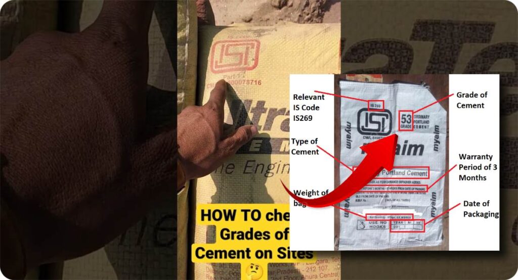 How to check cement grade on bag