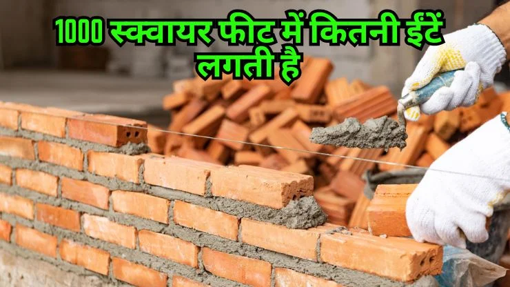 1000 स्क्वायर फीट में कितनी ईंटें लगती है