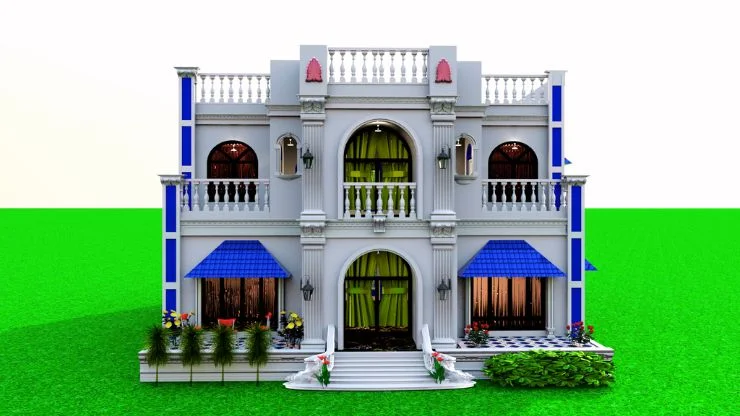 2 manjil makan ka design